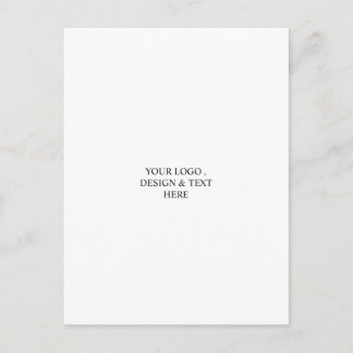 White Personalized – Your Logo & Text Here Announcement Postcard