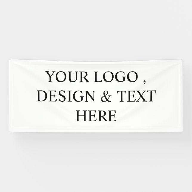 White Personalized – Your Logo & Text Here  Banner (Horizontal)