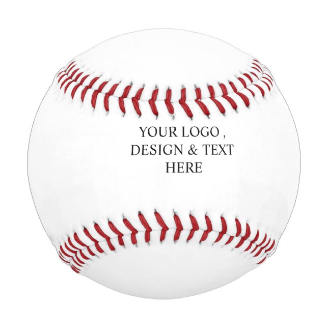 White Personalized – Your Logo & Text Here Baseball (Front)