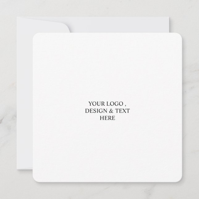 White Personalized – Your Logo & Text Here  Card (Front)