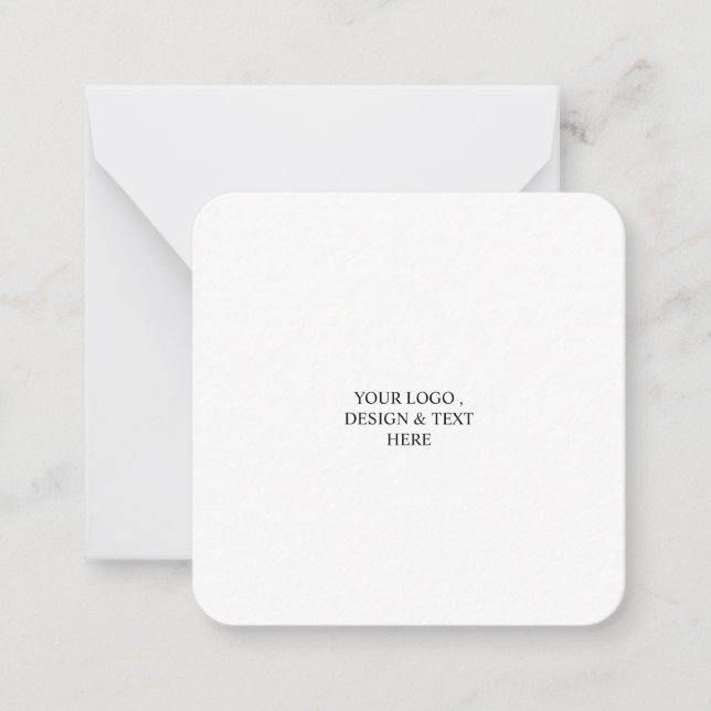 White Personalized – Your Logo & Text Here  Card (Front)