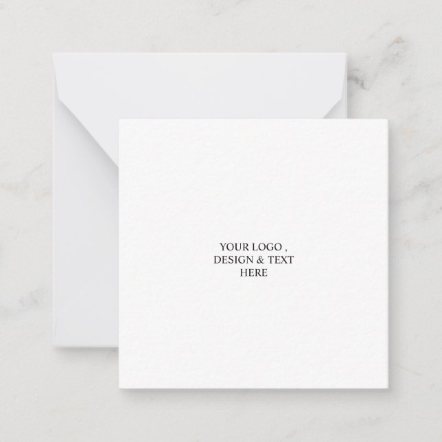 White Personalized – Your Logo & Text Here  Card (Front)