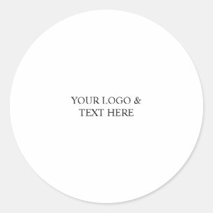 White Personalized – Your Logo & Text Here Classic Round Sticker