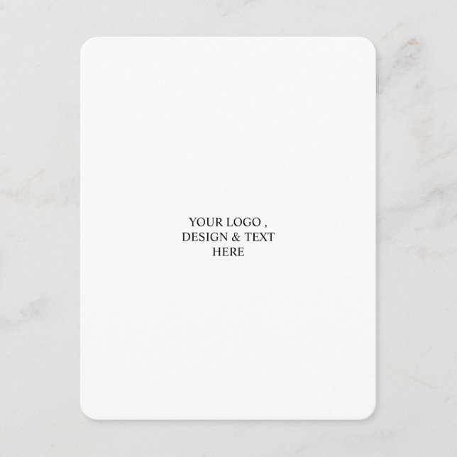 White Personalized – Your Logo & Text Here  Enclosure Card (Front)