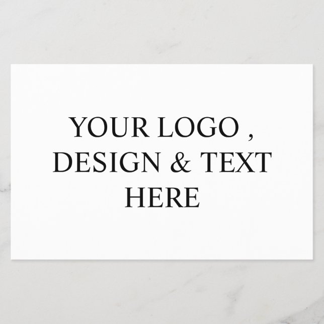 White Personalized – Your Logo & Text Here  Flyer (Front)