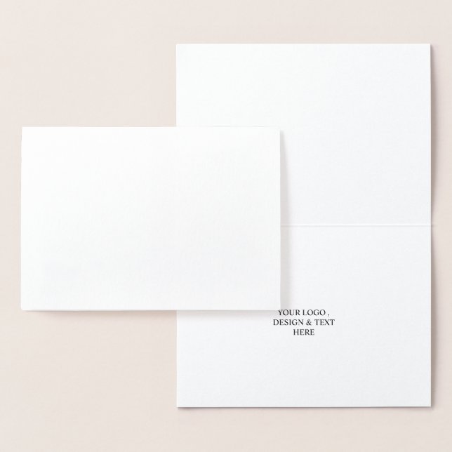 White Personalized – Your Logo & Text Here  Foil Card (Display)