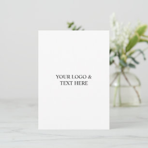 White Personalized – Your Logo & Text Here Invitation