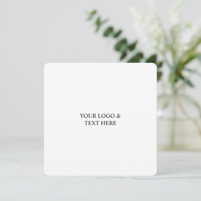 White Personalized – Your Logo & Text Here Invitation (Standing Front)