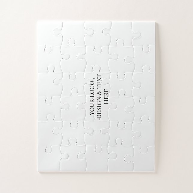 White Personalized – Your Logo & Text Here  Jigsaw Puzzle (Vertical)