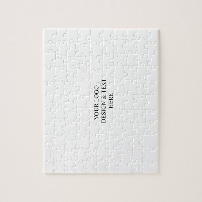 White Personalized – Your Logo & Text Here  Jigsaw Puzzle (Vertical)
