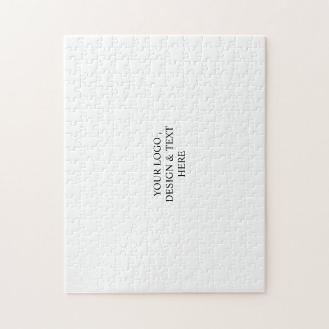 White Personalized – Your Logo & Text Here  Jigsaw Puzzle (Vertical)