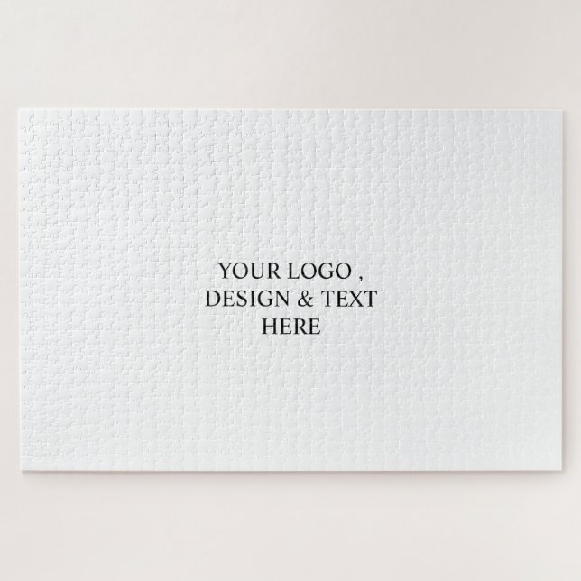 White Personalized – Your Logo & Text Here  Jigsaw Puzzle (Horizontal)