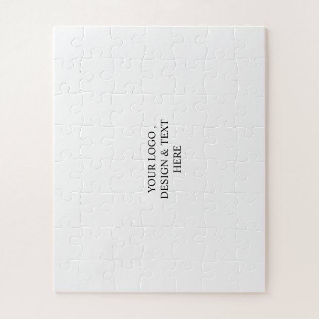 White Personalized – Your Logo & Text Here  Jigsaw Puzzle (Vertical)