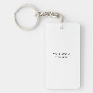 White Personalized – Your Logo & Text Here Keychain