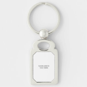 White Personalized – Your Logo & Text Here Keychain