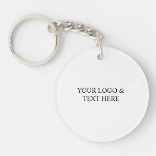 White Personalized – Your Logo & Text Here Keychain
