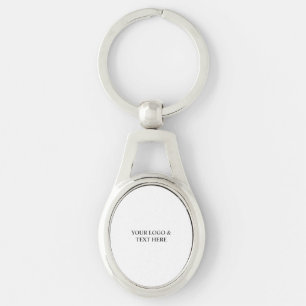 White Personalized – Your Logo & Text Here Keychain