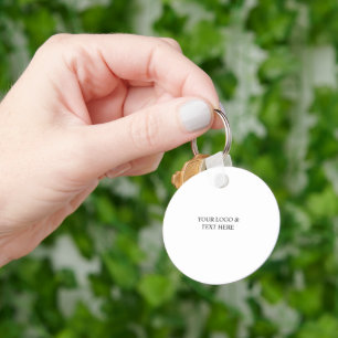 White Personalized – Your Logo & Text Here Keychain