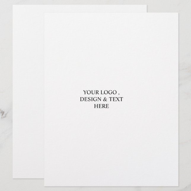 White Personalized – Your Logo & Text Here Letterhead (Front/Back)