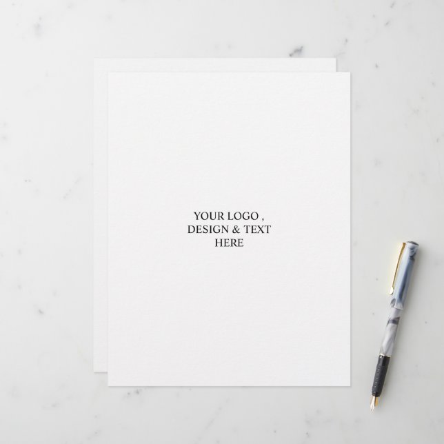 White Personalized – Your Logo & Text Here Letterhead (Front/Back In Situ)