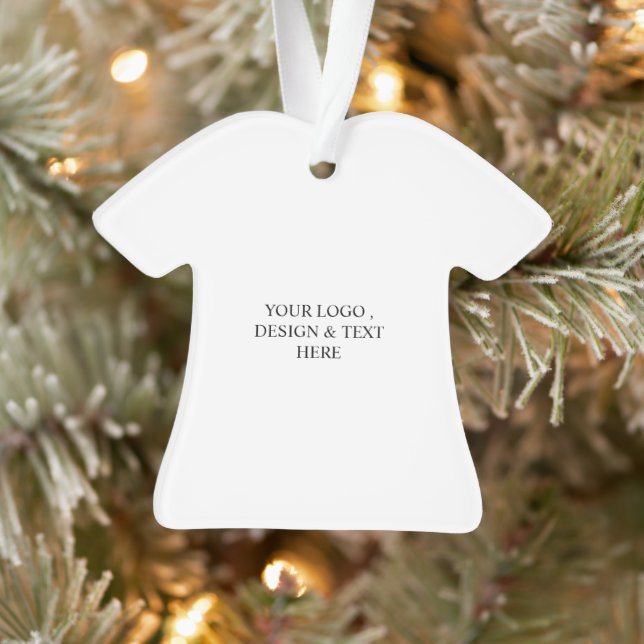 White Personalized – Your Logo & Text Here Ornament (Tree)