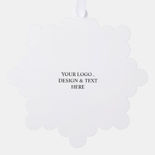 White Personalized – Your Logo & Text Here Ornament Card (Front)
