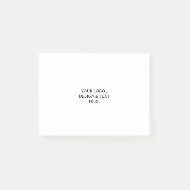 White Personalized – Your Logo & Text Here  Post-it Notes (Front)
