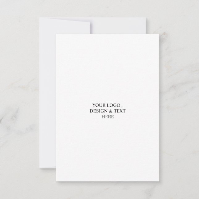 White Personalized – Your Logo & Text Here  RSVP Card (Front)