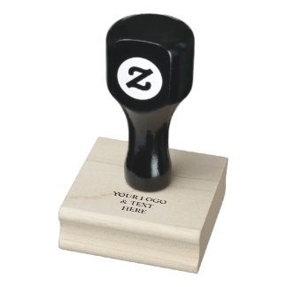 White Personalized – Your Logo & Text Here Rubber Stamp
