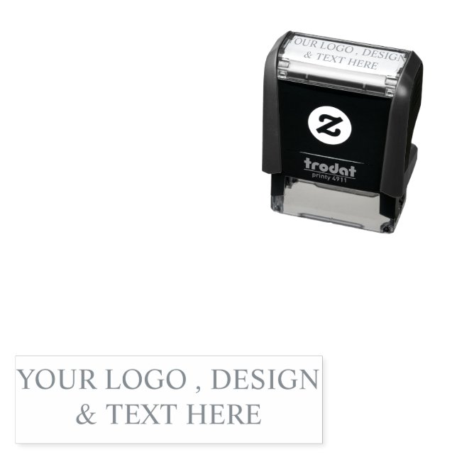White Personalized – Your Logo & Text Here  Self-inking Stamp (In Situ)