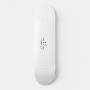 White Personalized – Your Logo & Text Here Skateboard