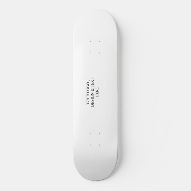 White Personalized – Your Logo & Text Here Skateboard (Front)