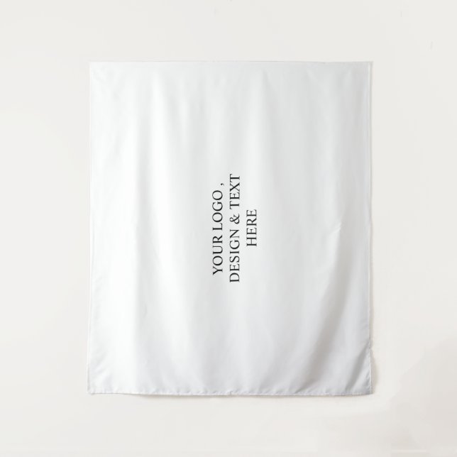 White Personalized – Your Logo & Text Here  Tapestry (Front)