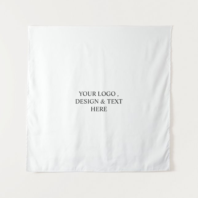 White Personalized – Your Logo & Text Here  Tapestry (Front)