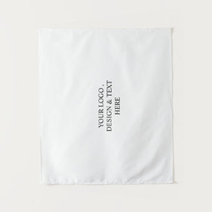 White Personalized – Your Logo & Text Here Tapestry