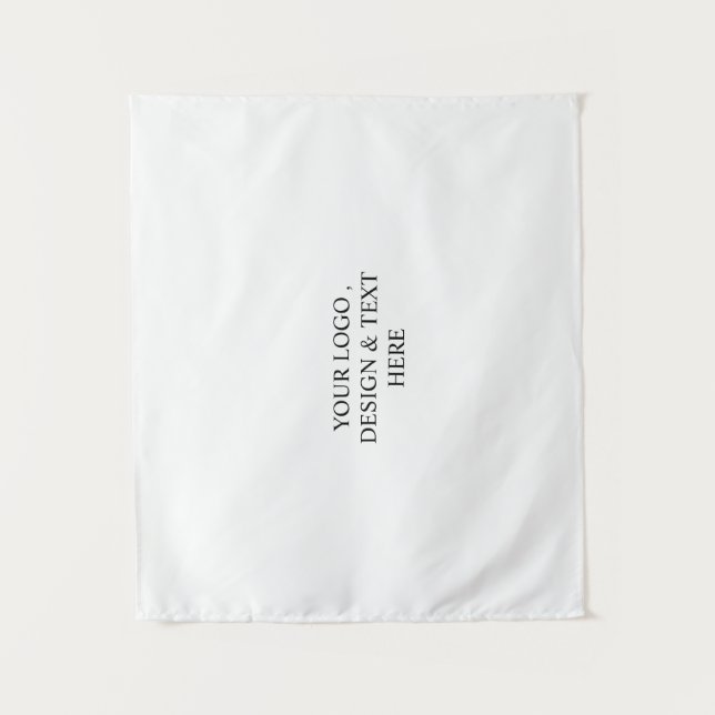 White Personalized – Your Logo & Text Here  Tapestry (Front)