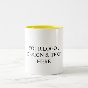 White Personalized – Your Logo & Text Here Two-Tone Coffee Mug