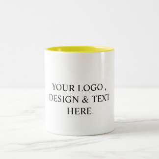 White Personalized – Your Logo & Text Here Two-Tone Coffee Mug