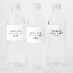White Personalized – Your Logo & Text Here Water Bottle Label