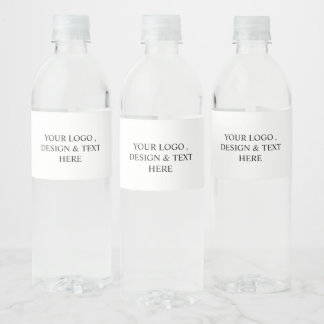White Personalized – Your Logo & Text Here Water Bottle Label