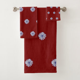 White Petals Cinnamon Gift Home Decor Bath Towel Set