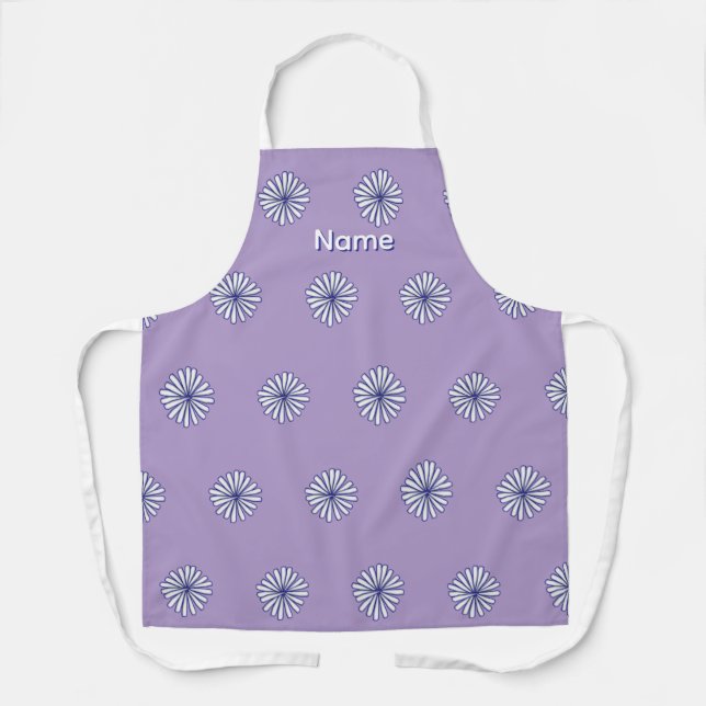 White Petals Lavender Gift Kitchen Chef Baker   Apron (Front)