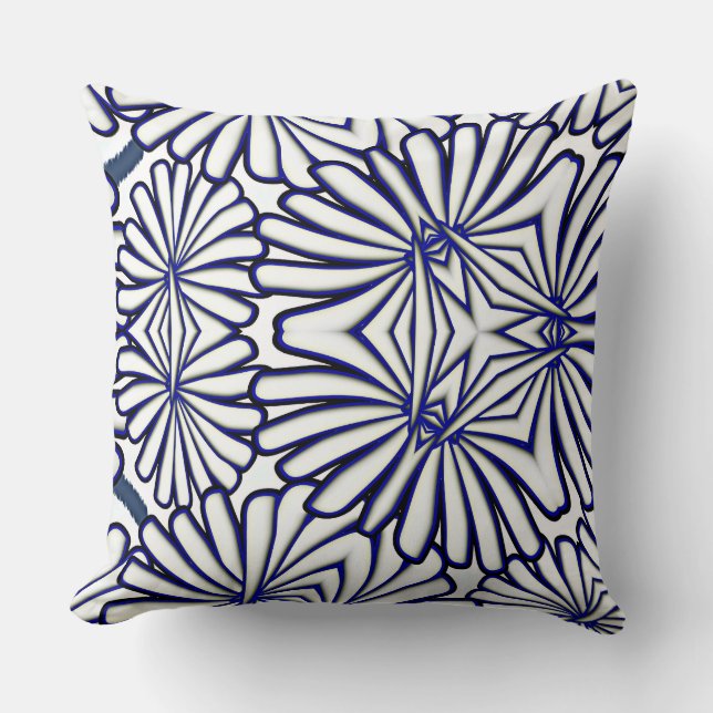 White Petals Repeat Home Decor  Throw Pillow (Front)