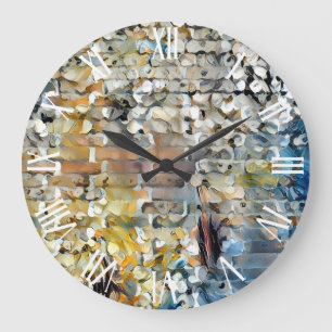 White Petals Wall Art Dream Large Clock