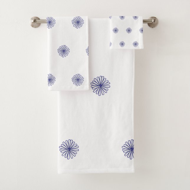 White Petals White Gift Home Decor  Bath Towel Set (Insitu)