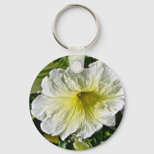 White Petunia Series Coordinating Items Keychain