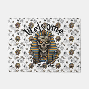 🤍 White Pharaoh Mummy Doormat 🎃👑
