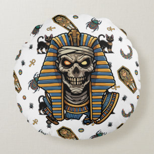 🤍 White Pharaoh Mummy Throw Pillow 🎃👑