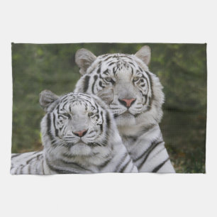 White phase, Bengal Tiger, Tigris Kitchen Towel