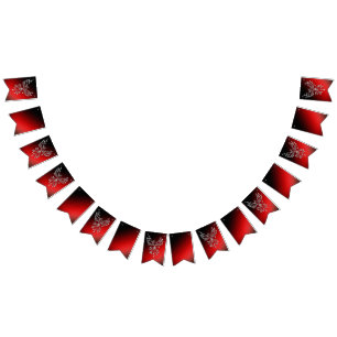 White Phoenix Rises Red n Black Ashes Bunting Flags